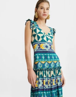 Pimento Dress Casareale Barré Placèe Emerald In Jersey Stretch 8 Pimento Dress Casareale Barré Placèe Emerald In Jersey Stretch -Fashion Clothing DRE0665JER043REA03 GR04 2