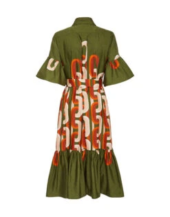 Choux Midi Dress Prometheus Placée Camouflage In Summer Poplin -Fashion Clothing DRE0733COT039EUS02 GR08 8