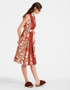 Tootsie Dress Reef White In Summer Poplin With Lacey Ribbons