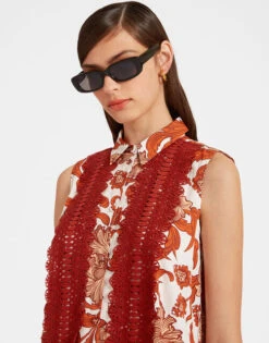 Tootsie Dress Reef White In Summer Poplin With Lacey Ribbons -Fashion Clothing DRE0735COT039REE01 WH01 5