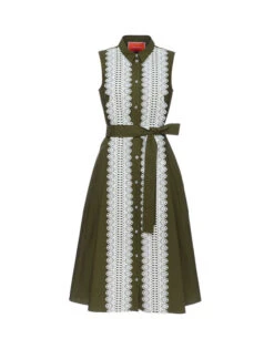 Tootsie Dress Solid Camouflage In Crisp Poplin With Lacey Ribbons 19 Tootsie Dress Solid Camouflage In Crisp Poplin With Lacey Ribbons -Fashion Clothing DRE0735COT043SOLID GR08 11