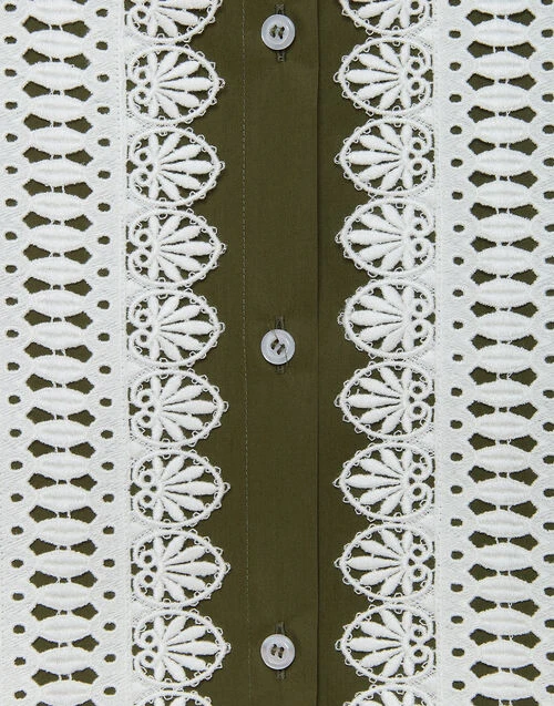 Tootsie Dress Solid Camouflage In Crisp Poplin With Lacey Ribbons 11 Tootsie Dress Solid Camouflage In Crisp Poplin With Lacey Ribbons - Image 11