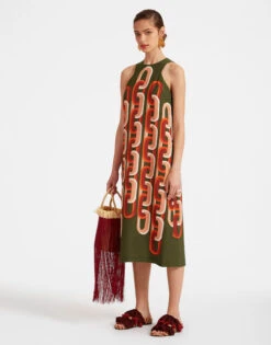 Racer Midi Dress Prometheus Placée Camouflage In Sablé