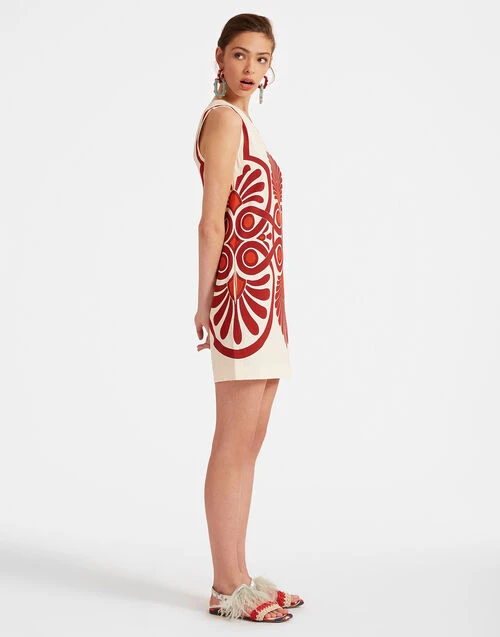 Stretch Tunic Medallion Placée Cream In Envers Satin 2 Stretch Tunic Medallion Placée Cream In Envers Satin - Image 2