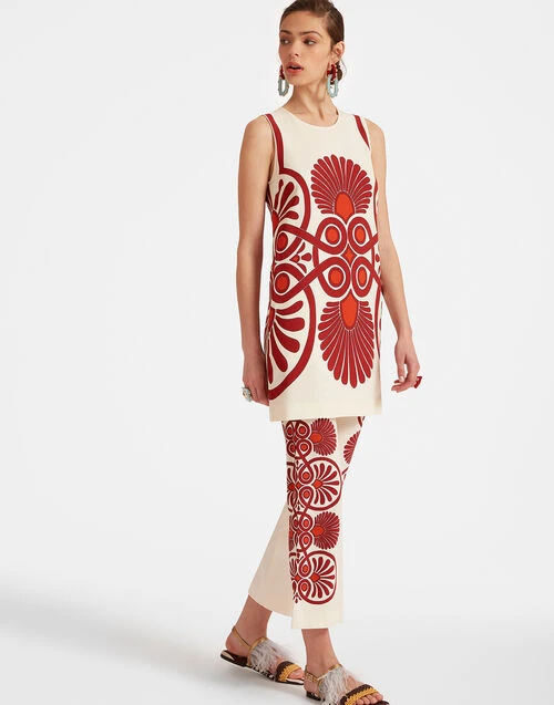 Stretch Tunic Medallion Placée Cream In Envers Satin 4 Stretch Tunic Medallion Placée Cream In Envers Satin - Image 4