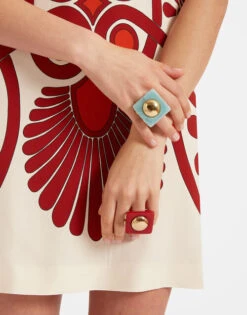 Stretch Tunic Medallion Placée Cream In Envers Satin 14 Stretch Tunic Medallion Placée Cream In Envers Satin -Fashion Clothing DRE0758VIS011MED01 WH03 5