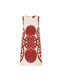 Stretch Tunic Medallion Placée Cream In Envers Satin 15 Stretch Tunic Medallion Placée Cream In Envers Satin -Fashion Clothing DRE0758VIS011MED01 WH03 7