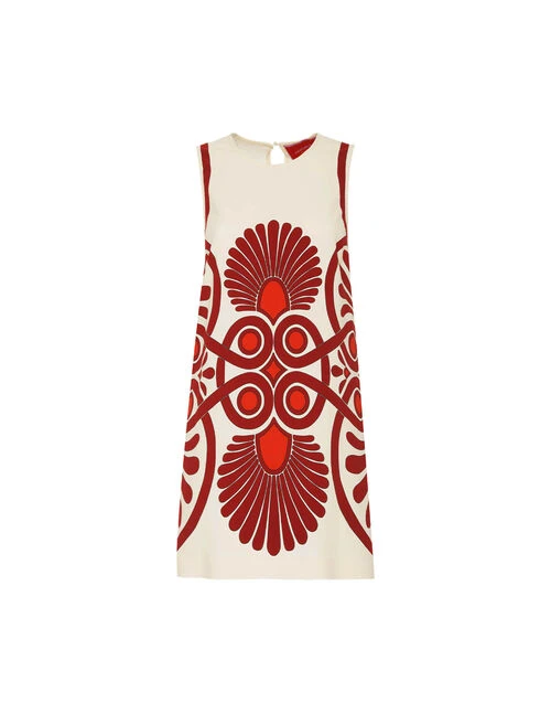 Stretch Tunic Medallion Placée Cream In Envers Satin 7 Stretch Tunic Medallion Placée Cream In Envers Satin - Image 7