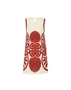 Stretch Tunic Medallion Placée Cream In Envers Satin 16 Stretch Tunic Medallion Placée Cream In Envers Satin -Fashion Clothing DRE0758VIS011MED01 WH03 8