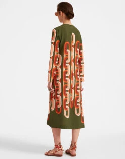 Long Sleeve Midi Swing Dress Prometheus Placée Camouflage In Sablé -Fashion Clothing DRE0759VIS001EUS02 GR08 2