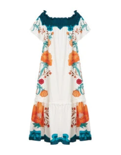 Capalbio Dress Morpheus Placée Orange In Summer Poplin -Fashion Clothing DRE0786COT039MOR01 OR02 8