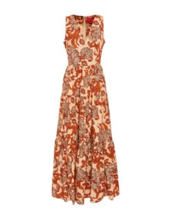 Sleeveless Big Dress V-Neck Reef Pale Pink In Summer Poplin -Fashion Clothing DRE0787COT039REE01 PI02 7