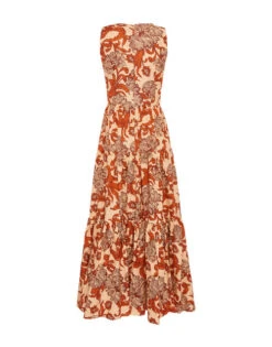 Sleeveless Big Dress V-Neck Reef Pale Pink In Summer Poplin -Fashion Clothing DRE0787COT039REE01 PI02 8