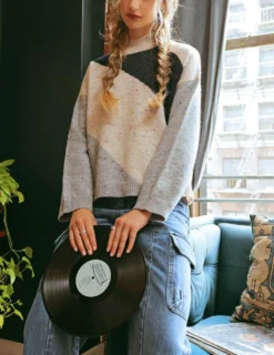 Diagonal Colorblock Sweater