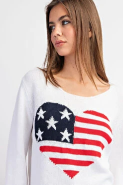 EE:Some Heart Flag Sweater -Fashion Clothing EE Some Heart Flag Sweater OFFWHITE 4 49394.1713800503