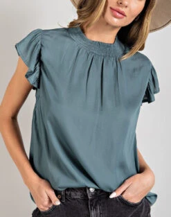 EE:Some Mock Neck Blouse -Fashion Clothing EE Some Mock Neck Blouse DRYHERB 1 95435.1713804576