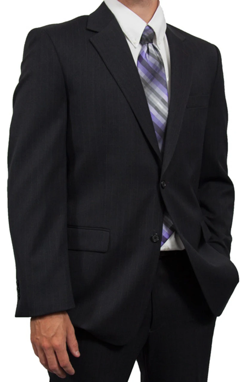 Eisenberg 2 Button Charcoal Pinstripe Suit Separate Coat 1 Eisenberg 2 Button Charcoal Pinstripe Suit Separate Coat