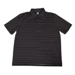 F/X Fusion Travis Stripe Print Polo - FGM58 -Fashion Clothing F X Fusion Travis Stripe Print Polo FGM58 BLACK 1 33475.1710889970