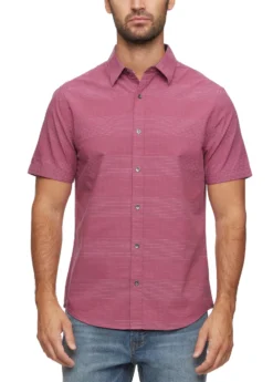Flag & Anthem Monroe Striped Textured Shirt -Fashion Clothing Flag Anthem Monroe Striped Textured Shirt MAUVE 1 51487.1710887364