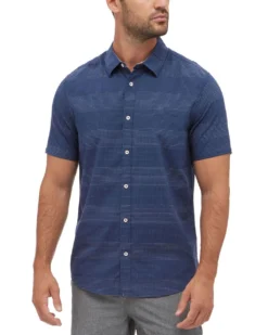 Flag & Anthem Monroe Striped Textured Shirt -Fashion Clothing Flag Anthem Monroe Striped Textured Shirt NAVY 1 22338.1710887349