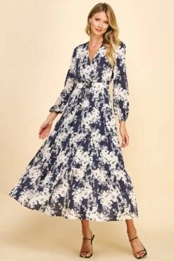 Floral Long Sleeve Maxi Dress -Fashion Clothing Floral Long Sleeve Maxi Dress DEEPVIOL 4 17374.1710522651