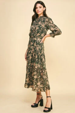 Floral Tiered Maxi Dress -Fashion Clothing Floral Tiered Maxi Dress DKOLIVE 2 92174.1710522408