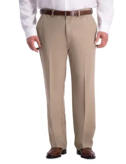Haggar Big & Tall Flat Front Cool 18® Pro Pant -Fashion Clothing Haggar Big Tall Flat Front Cool 18 Pro Pant TAN 1 74304.1711467749