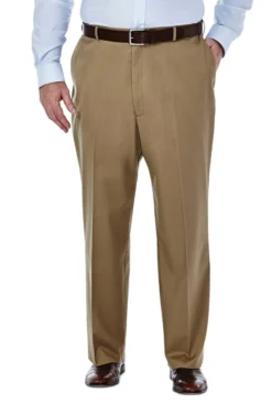 Haggar Big & Tall Premium No Iron Flat Front Khaki