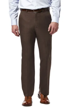 Haggar Flat Front Cool 18 Pro Pant -Fashion Clothing Haggar Flat Front Cool 18 Pro Pant HTRBROWN 1 07942.1711653409