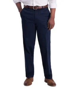 Haggar Flat Front Premium Stretch Khaki -Fashion Clothing Haggar Flat Front Premium Stretch Khaki DRKNAVY 1 41481.1710528649
