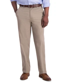 Haggar Flat Front Premium Stretch Khaki -Fashion Clothing Haggar Flat Front Premium Stretch Khaki MEDKHAKI 1 91550.1710528586