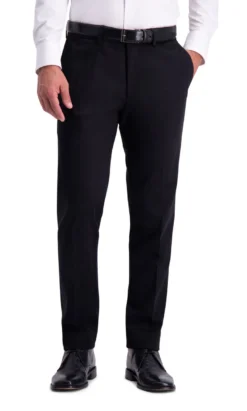 Haggar Premium Flat Front Slim Fit Pant -Fashion Clothing Haggar Premium Flat Front Slim Fit Pant BLACK 1 07915.1710531043