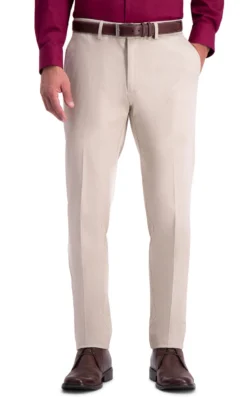 Haggar Premium Flat Front Slim Fit Pant -Fashion Clothing Haggar Premium Flat Front Slim Fit Pant SAND 1 35329.1710530908