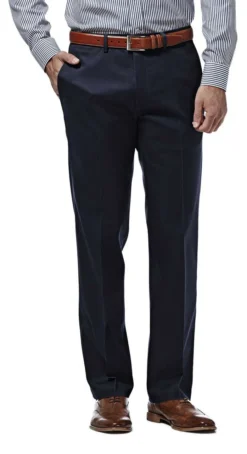 Haggar Premium Flat Front Straight Fit Khaki -Fashion Clothing Haggar Premium Flat Front Straight Fit Khaki DARKNAVY 1 01172.1710530675