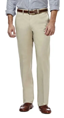 Haggar Premium Flat Front Straight Fit Khaki -Fashion Clothing Haggar Premium Flat Front Straight Fit Khaki KHAKI 1 62728.1710530622