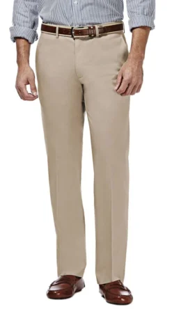 Haggar Premium Flat Front Straight Fit Khaki -Fashion Clothing Haggar Premium Flat Front Straight Fit Khaki SAND 1 52773.1710530594