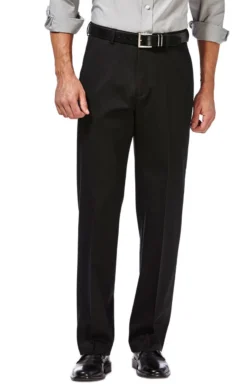 Haggar Premium No Iron Flat Front Khaki -Fashion Clothing Haggar Premium No Iron Flat Front Khaki BLACK 1 46900.1710530072