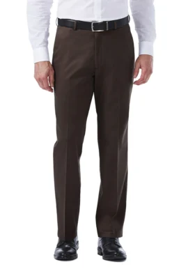 Haggar Premium No Iron Flat Front Khaki -Fashion Clothing Haggar Premium No Iron Flat Front Khaki CHCOLATE 1 05343.1710530014