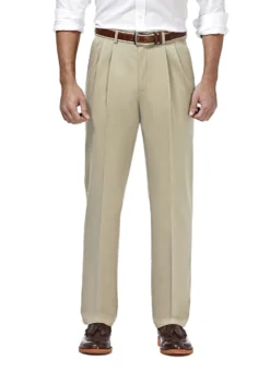Haggar Premium Pleated No Iron Khaki