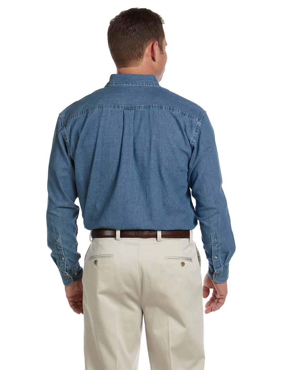 Harriton Men's Long Sleeve Denim Shirt 3 Harriton Men's Long Sleeve Denim Shirt - Image 3