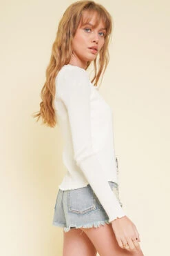 Hem & Thread Cabbage Hem Cardigan -Fashion Clothing Hem Thread Cabbage Hem Cardigan OFFWHT 2 10796.1710520046