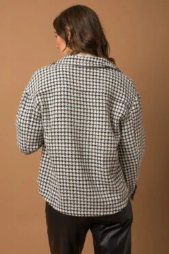 Houndstooth Shacket -Fashion Clothing Houndstooth Shacket BLKWHT 3 14049.1710522420