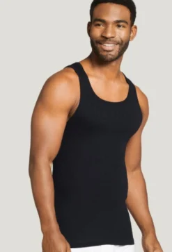 Jockey® Cotton A-shirt 4 Pack 11 Jockey® Cotton A-shirt 4 Pack -Fashion Clothing Jockey Cotton A shirt 4 pack BLACK 2 47633.1710452188