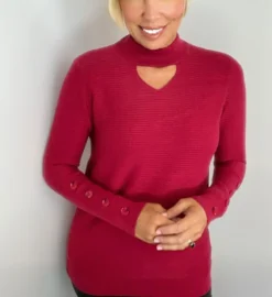 Keyhole Ribbed Sweater