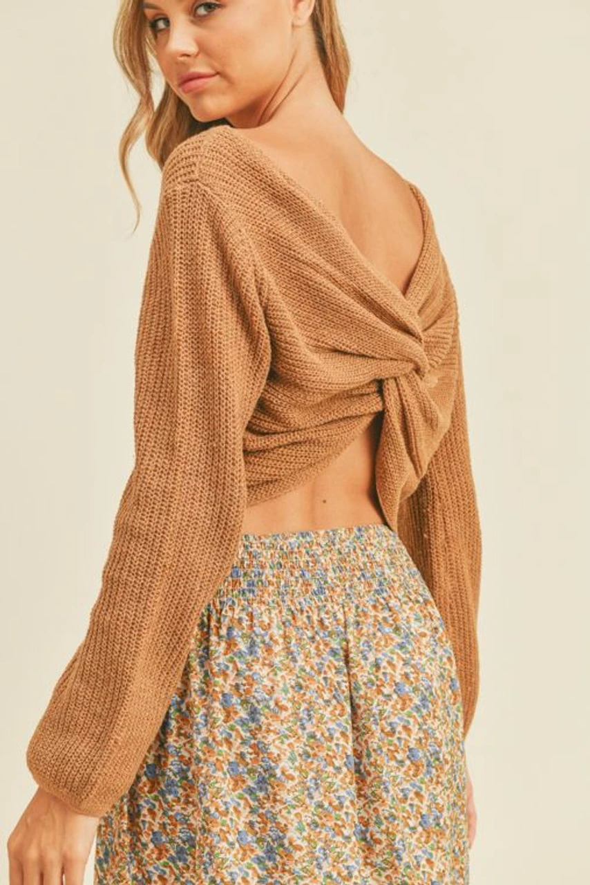 Knit Twist Back Sweater 4 Knit Twist Back Sweater - Image 4