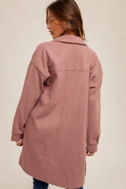 Lined Longline Shacket -Fashion Clothing Lined Longline Shacket GRAPE 3 47975.1710517734