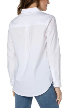Liverpool Hidden Placket Shirt -Fashion Clothing Liverpool Hidden Placket Shirt WHITE 3 14229.1711550633