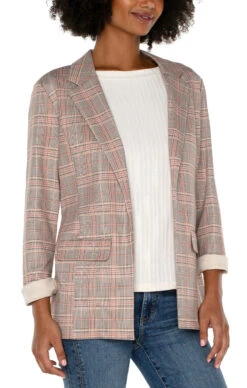 Liverpool Plaid Boyfriend Blazer -Fashion Clothing Liverpool Plaid Boyfriend Blazer LAVAFLOW 2 63736.1711550093