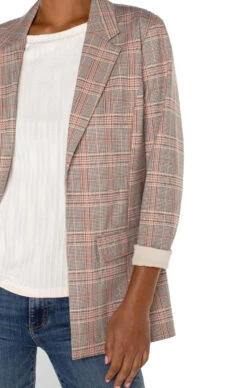 Liverpool Plaid Boyfriend Blazer -Fashion Clothing Liverpool Plaid Boyfriend Blazer LAVAFLOW 4 47268.1711550096