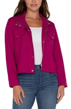 Liverpool Utility Cropped Jacket -Fashion Clothing Liverpool Utility Cropped Jacket FUCHSIA 1 36451.1711550461